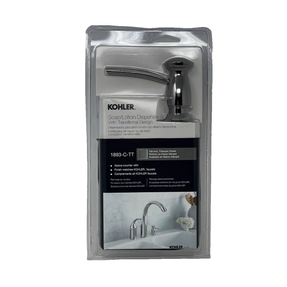 Kohler K-1893-C-TT Soap and Lotion Dispenser in Vibrant Titanium, view 3