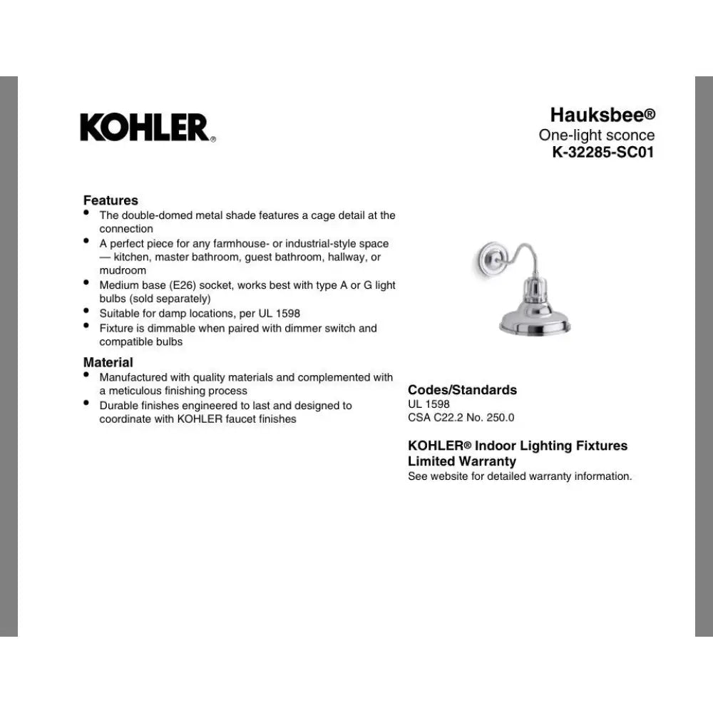 Kohler K-32285-SC01-BML Hauksbee Double Bell Wall Sconce in Matte Black, view 3