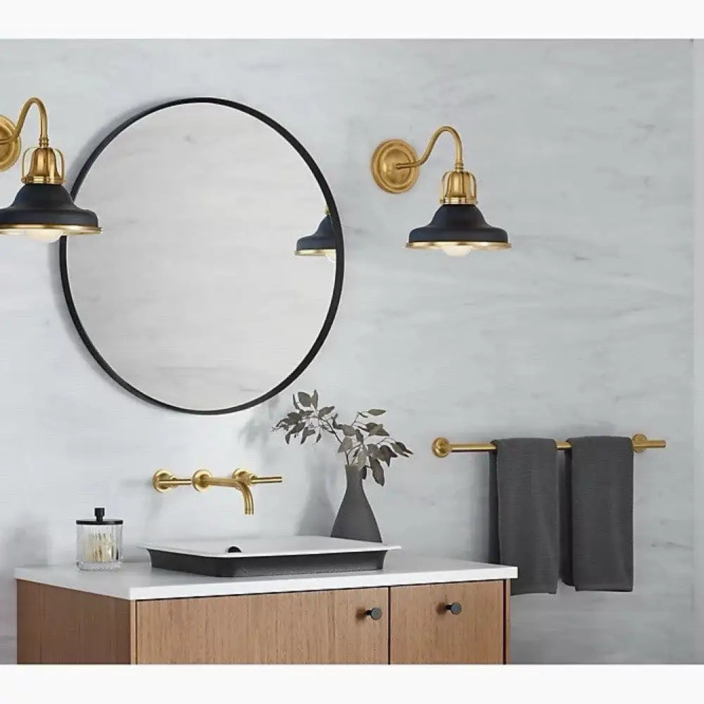 Kohler K-32285-SC01-BML Hauksbee Double Bell Wall Sconce in Matte Black, view 2