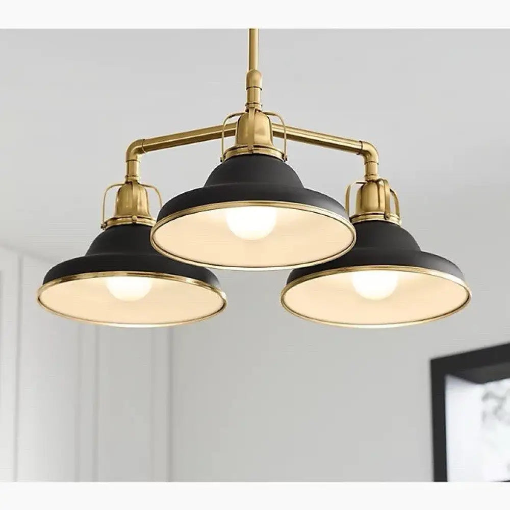 Kohler K-32293-CH03-BML Hauksbee Chandelier 30in in Matte Black with Brass Trim, view 6