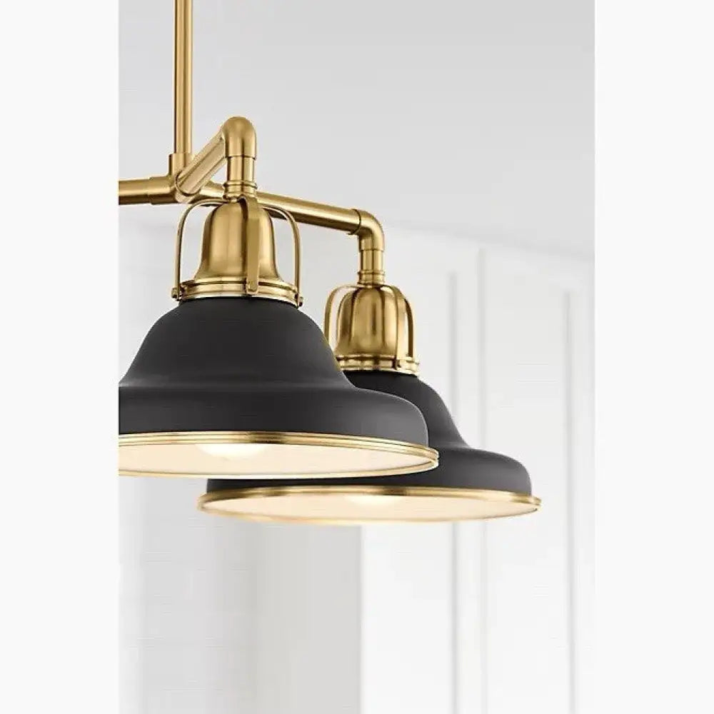 Kohler K-32293-CH03-BML Hauksbee Chandelier 30in in Matte Black with Brass Trim, view 7