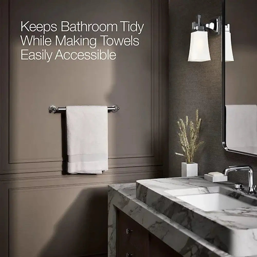 Kohler K-13108-CP Pinstripe Towel Bar 18in in Polished Chrome, view 4