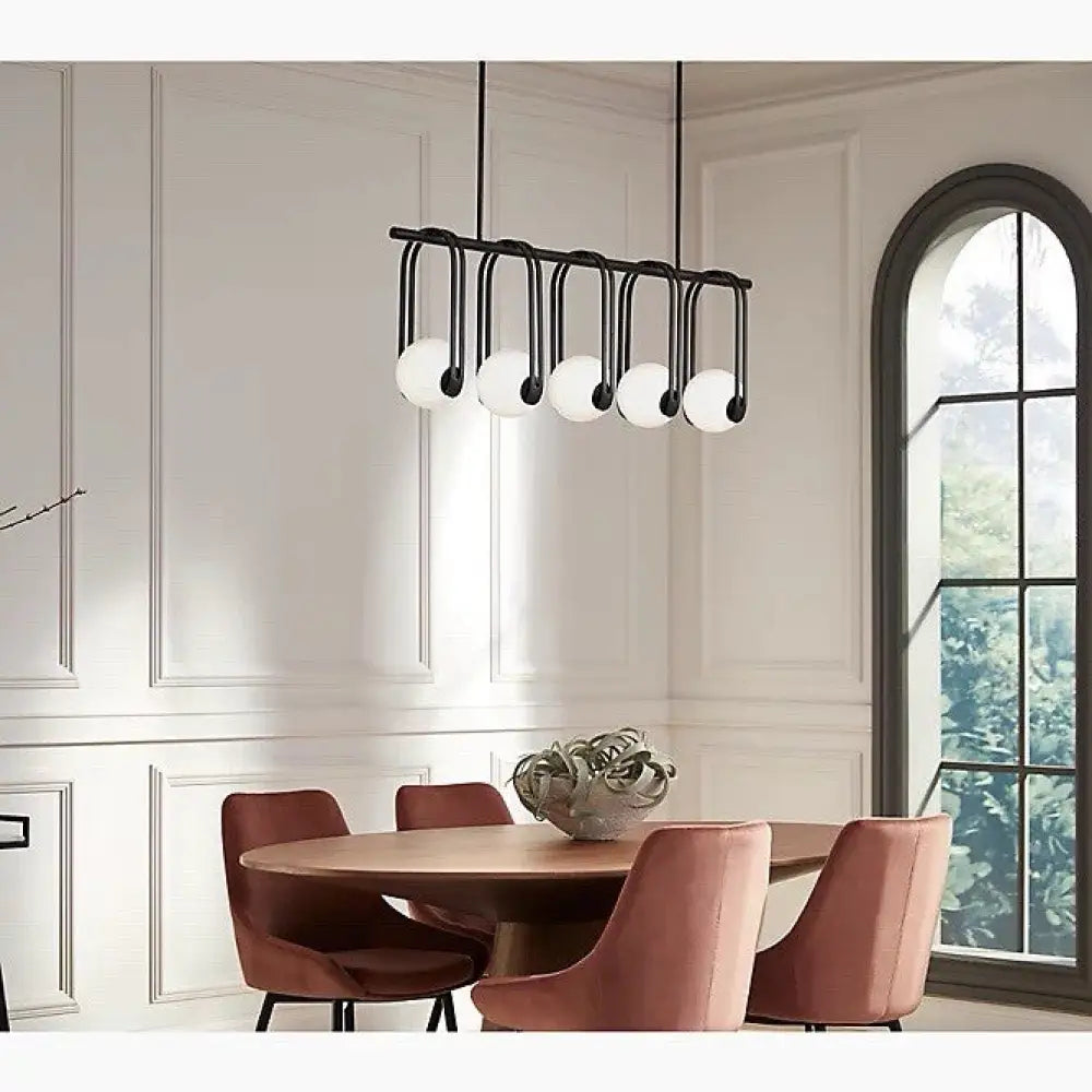 Kohler K-32380-CH05-BLL-D Kraga Linear Chandelier 45in in Matte Black, view 2
