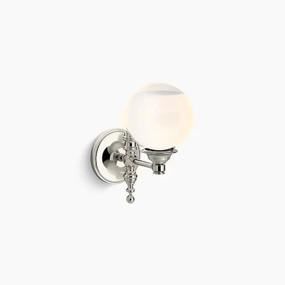 Kohler K-22546-SC01-SNL Damask Water Globe Sconce 11in in Polished Nickel, view 2