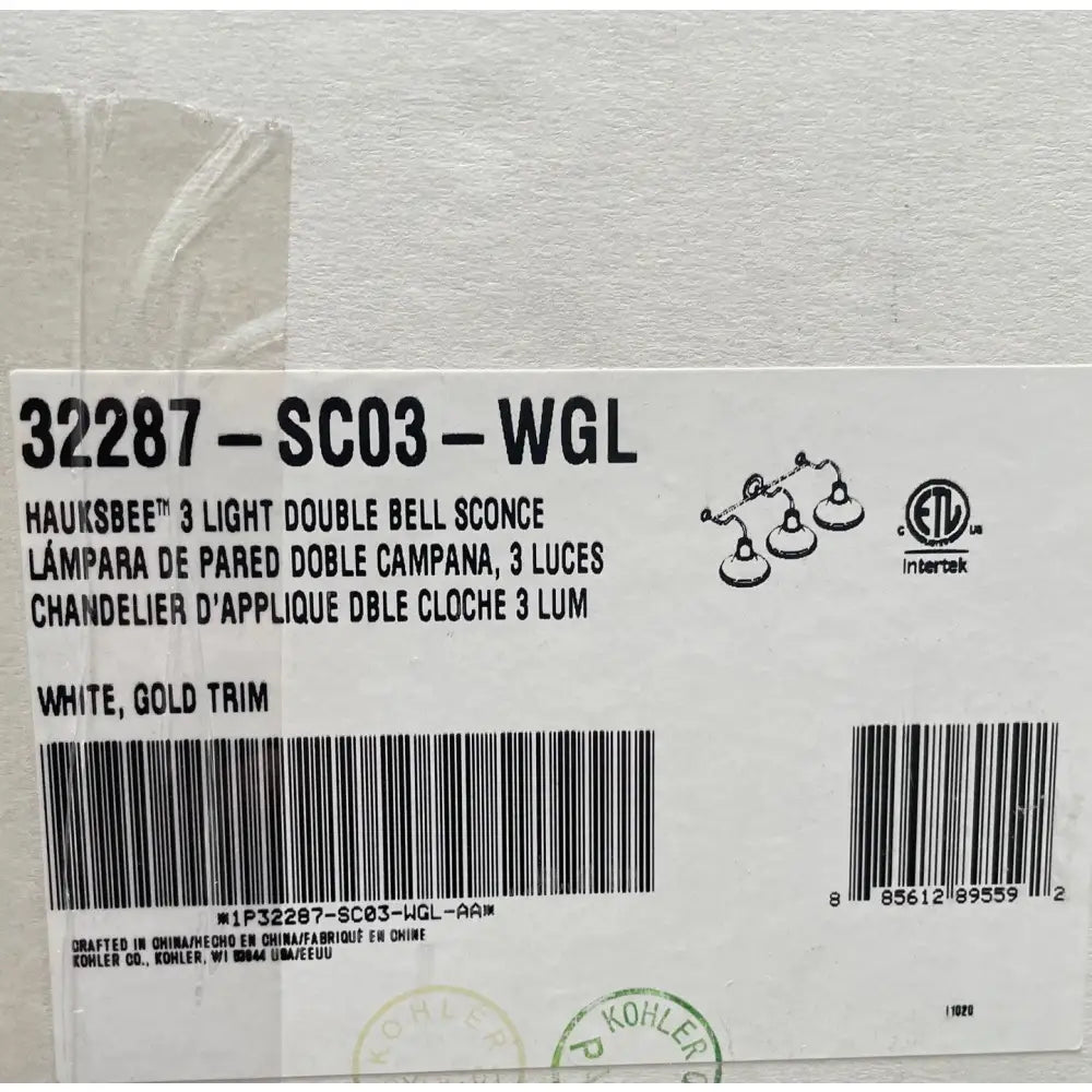 Kohler K-32287-SC03-WGL Hauksbee Vanity Light 35in in Matte White, view 4