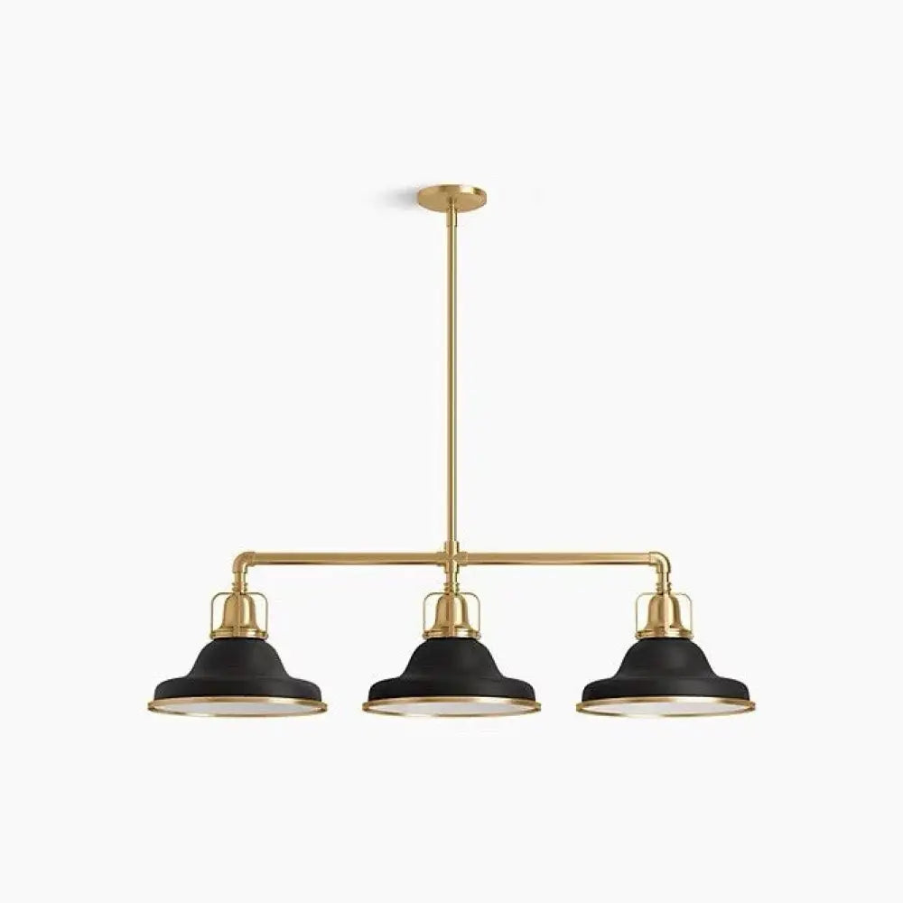 Kohler K-32292-CH03-BML Hauksbee Linear Chandelier 42in in Matte Black with Brushed Brass
