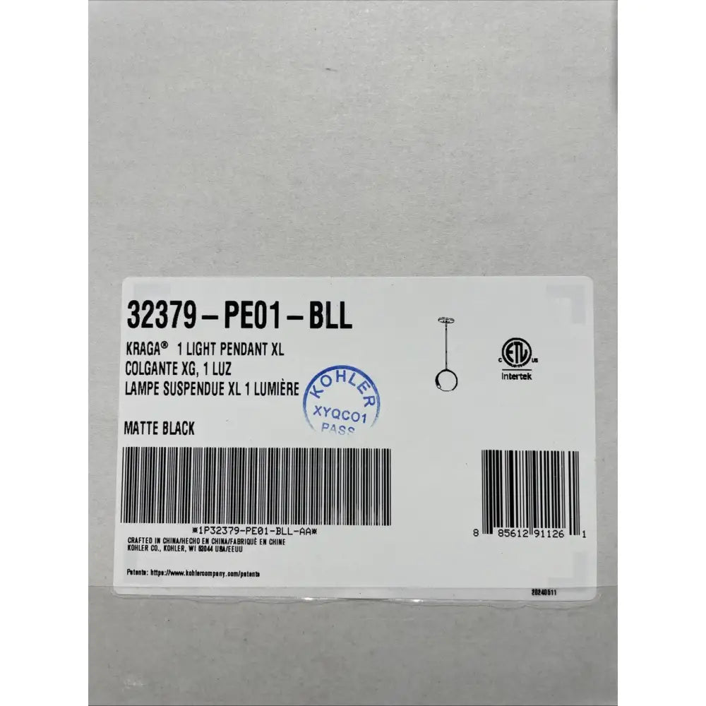 Kohler K-32379-PE01-BLL Kraga Mini Pendant 10in in Matte Black, view 8